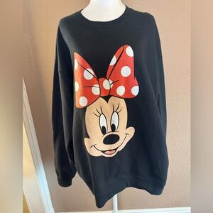 Disney Minnie Mouse Graphic Sweatshirt | Black | 2XL | Cozy Oversized. NWT